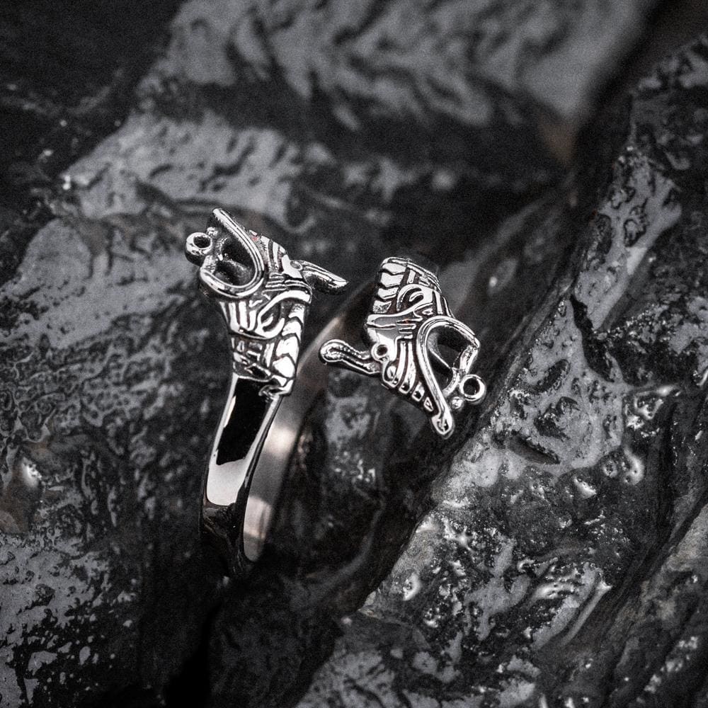 Stainless Steel Adjustable Jormungand Ring - Norse Spirit