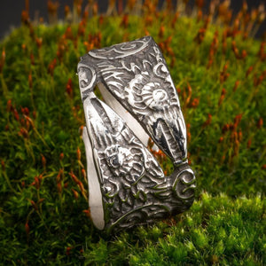 Stainless Steel Adjustable Raven Ring-Viking Ring-Norse Spirit