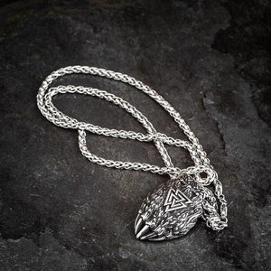 Stainless Steel Bear Paw and Valknut Necklace-Necklaces-Norse Spirit