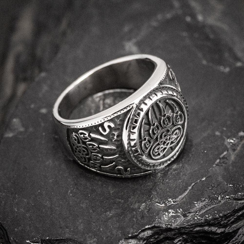 Stainless Steel Bear Paw / Veles Ring - Norse Spirit