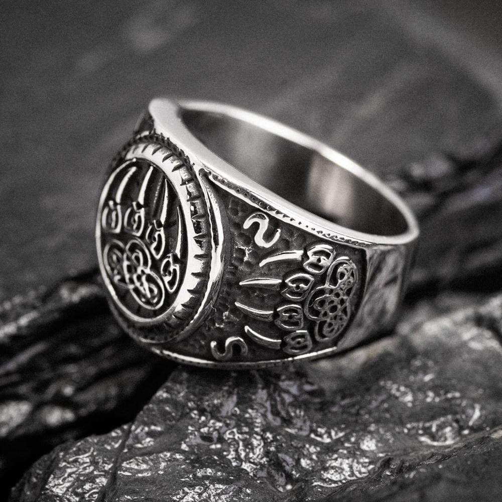 Stainless Steel Bear Paw / Veles Ring - Norse Spirit