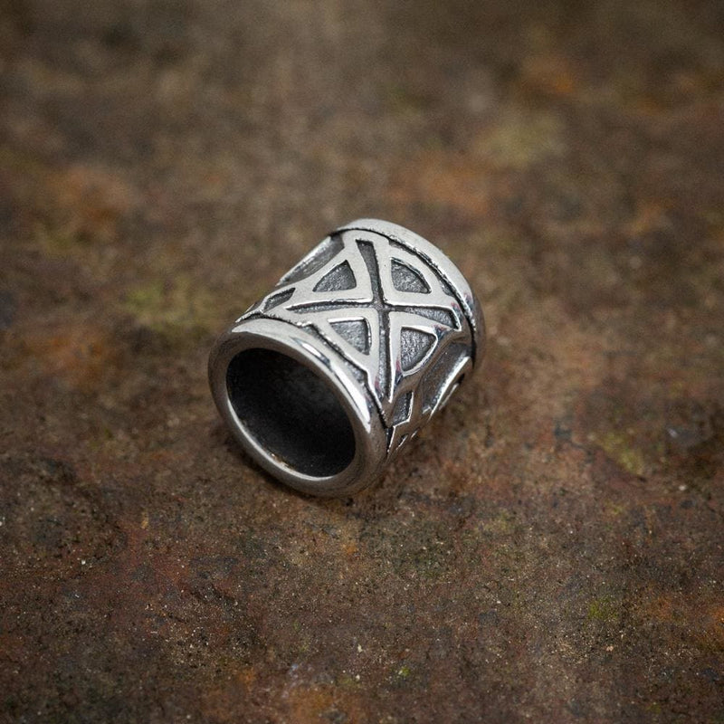 Stainless Steel Beard Ring With Celtic Clover Design - Norse Spirit