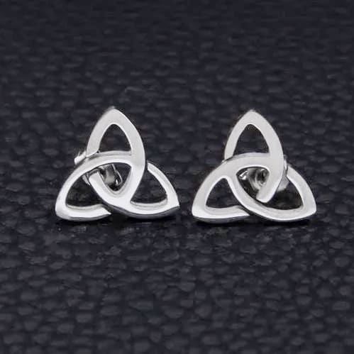 Brushed steel and silver Trinity sold Earrings