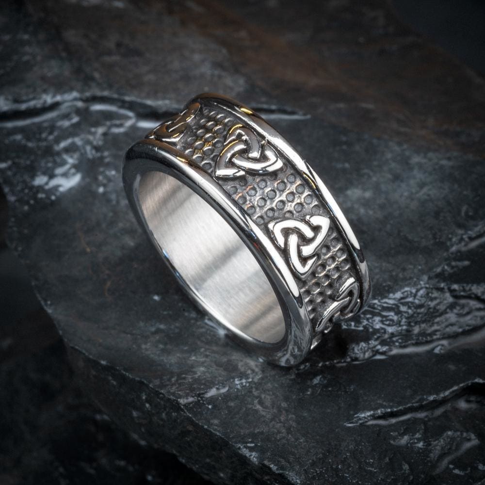 Stainless Steel Celtic Triquetra Band Ring-Viking Ring-Norse Spirit