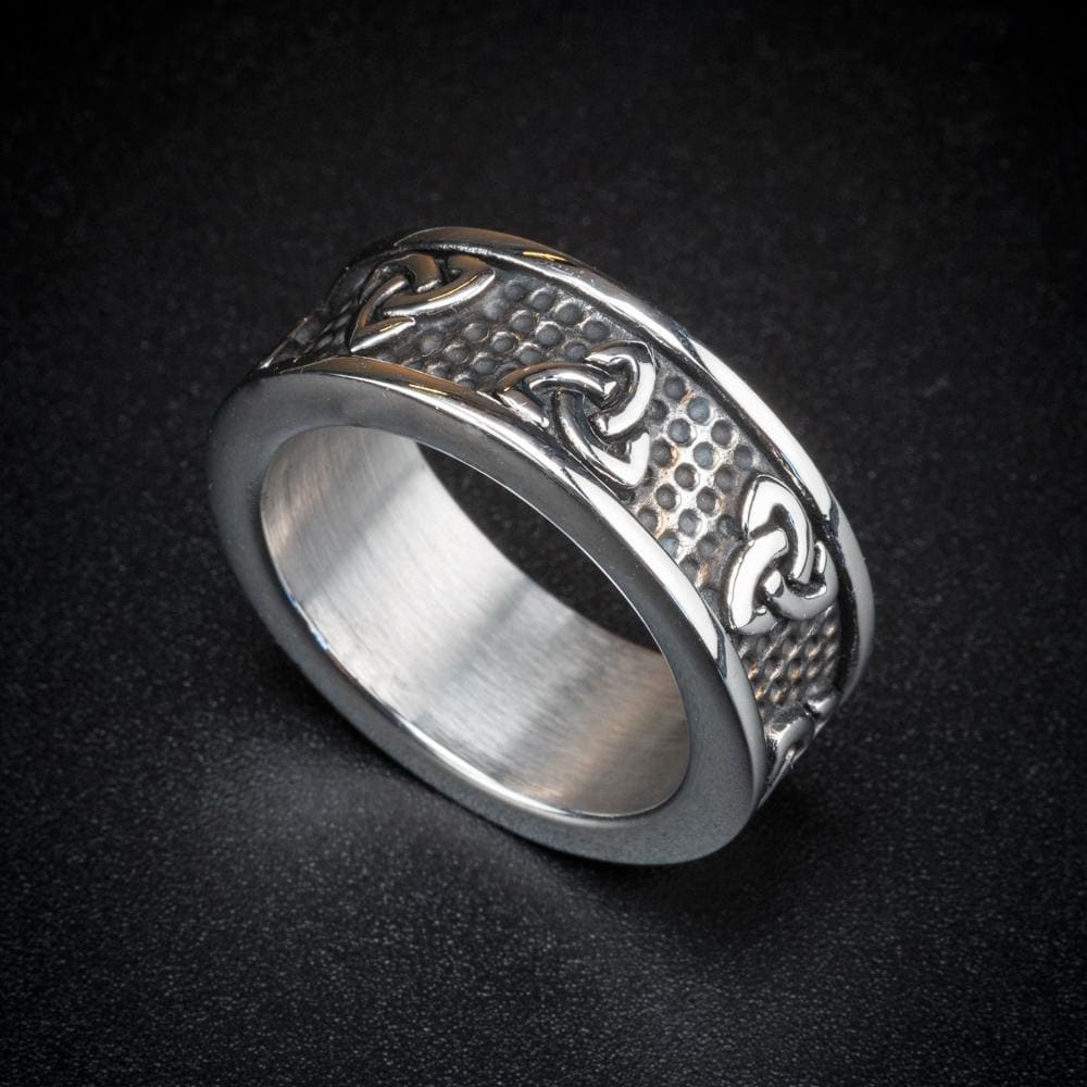 Stainless Steel Celtic Triquetra Band Ring-Viking Ring-Norse Spirit