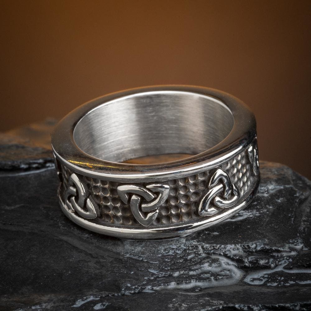 Stainless Steel Celtic Triquetra Band Ring-Viking Ring-Norse Spirit