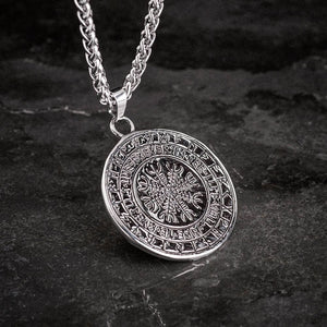 Stainless Steel Circular Raven Necklace