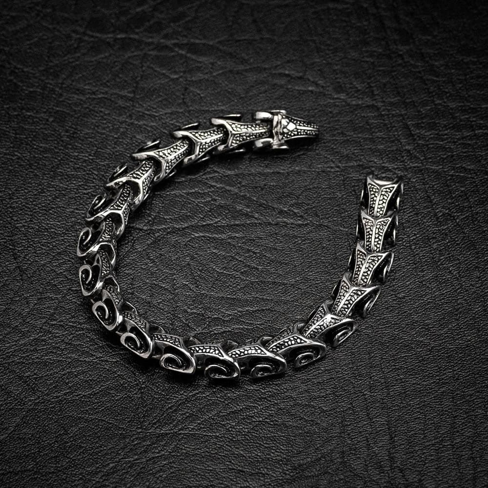 Stainless Steel Dragon Tail Bracelet-Viking Bracelet-Norse Spirit