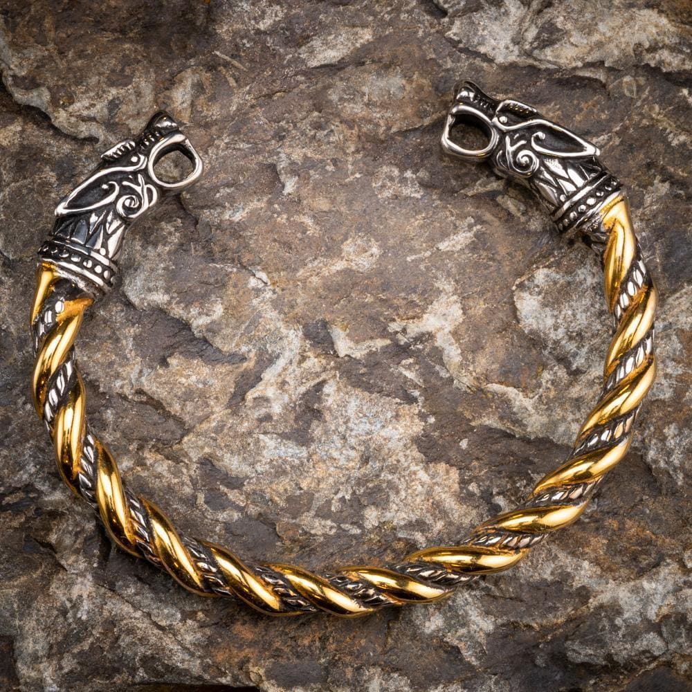 Men's Wolf Head Bracelet Viking Jewelry Fashion Accessories Gold/silver  Coated Viking Bracelet Men's Wristband Cuff Bracelet | Fruugo TR