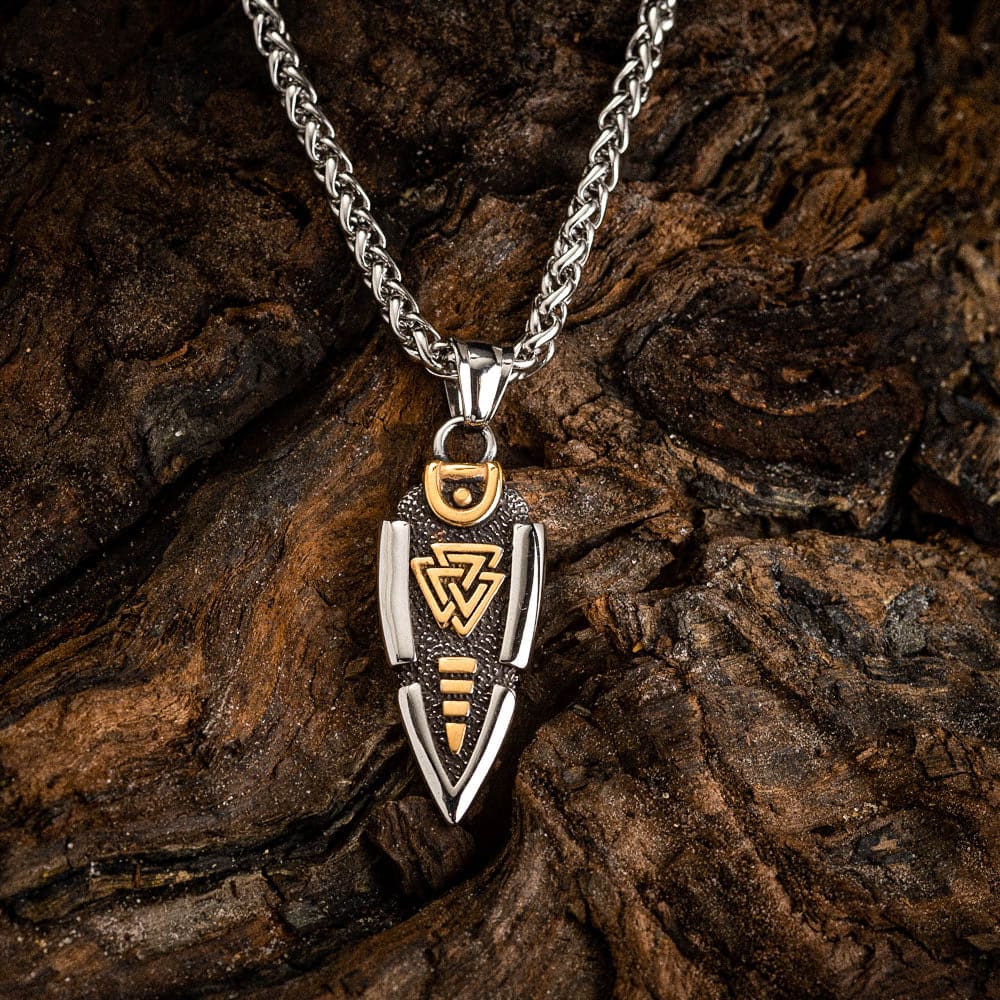 Stainless Steel Dual Color Odin’s Spear Necklace
