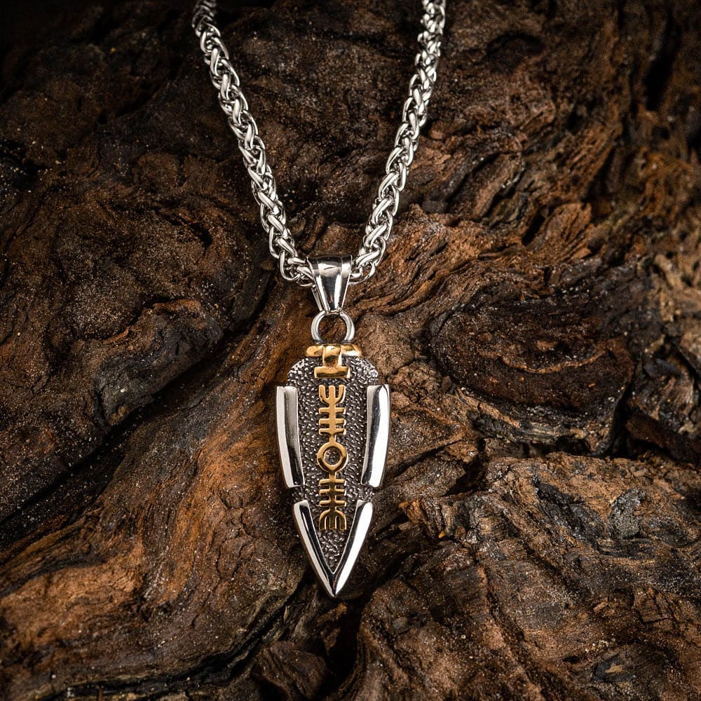 Stainless Steel Dual Color Odin’s Spear Necklace
