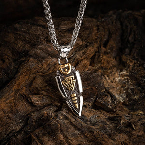 Stainless Steel Dual Color Odin’s Spear Necklace