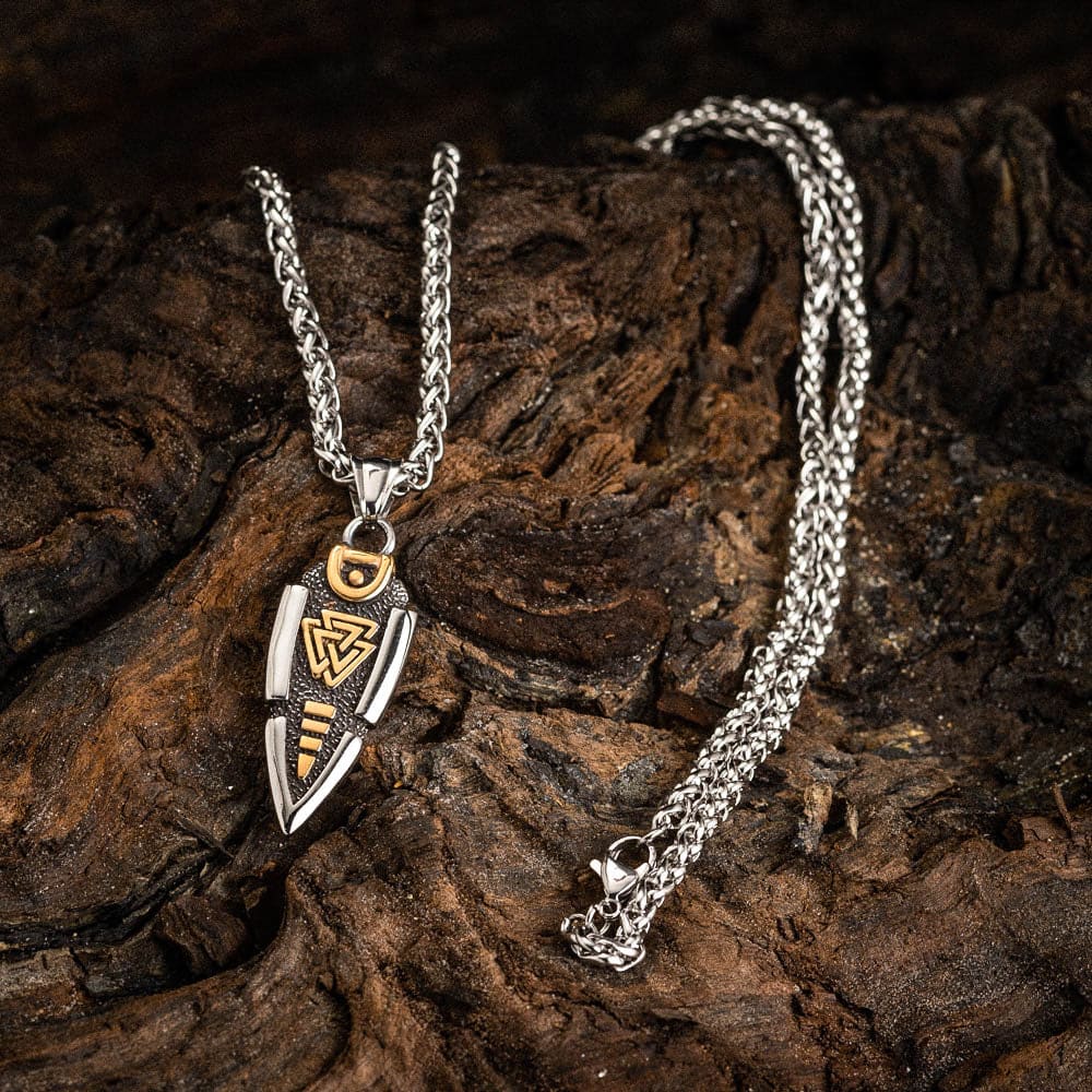 Stainless Steel Dual Color Odin’s Spear Necklace