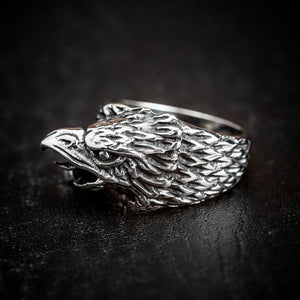 Stainless Steel Eagle Head Ring-Viking Ring-Norse Spirit