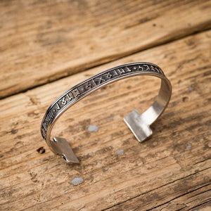 Stainless Steel Elder Futhark Rune Bracelet-Viking Bracelet-Norse Spirit