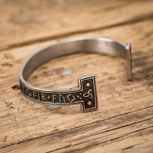 Stainless Steel Elder Futhark Rune Bracelet-Viking Bracelet-Norse Spirit