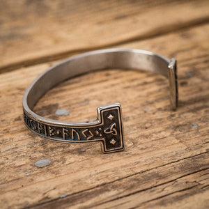 Stainless Steel Elder Futhark Rune Bracelet-Viking Bracelet-Norse Spirit