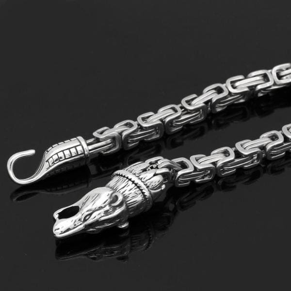 Stainless Steel Fenrir Link Bracelet-Viking Bracelet-Norse Spirit