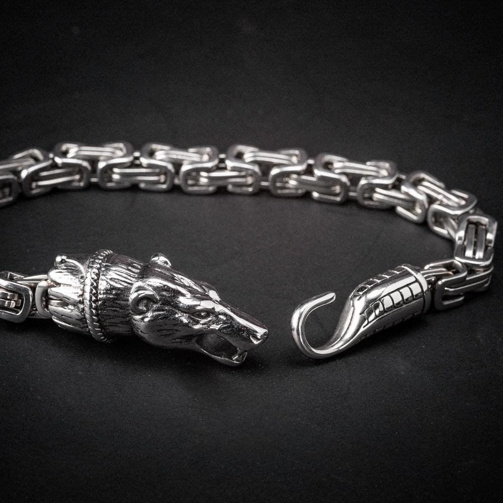 Stainless Steel Fenrir Link Bracelet-Viking Bracelet-Norse Spirit