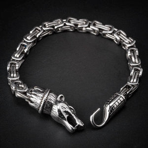 Stainless Steel Fenrir Link Bracelet-Viking Bracelet-Norse Spirit