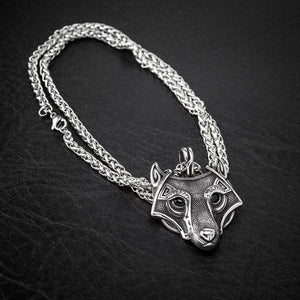 Stainless Steel Fenrir Pendant on Stainless Steel Chain-Viking Necklace-Norse Spirit