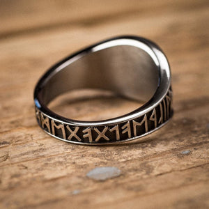 Stainless Steel Helm of Awe and Raven Ring-Viking Ring-Norse Spirit