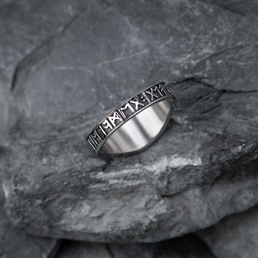 Stainless Steel Helm of Awe and Raven Ring-Viking Ring-Norse Spirit