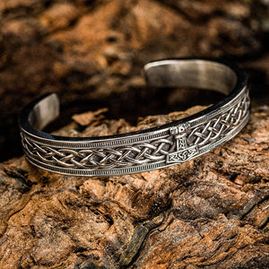 Stainless Steel Ladies Mjolnir and Celtic Scroll Bracelet-Viking Bracelet-Norse Spirit