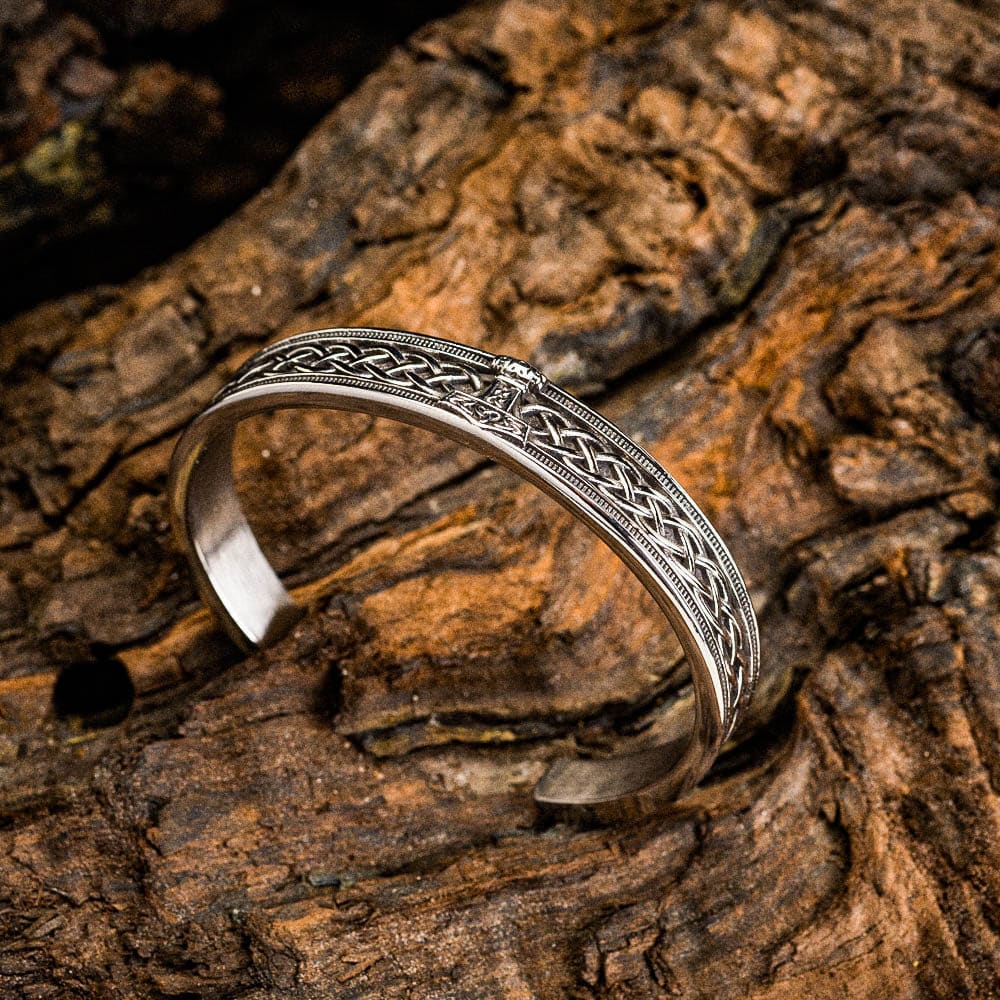 Stainless Steel Ladies Mjolnir and Celtic Scroll Bracelet-Viking Bracelet-Norse Spirit
