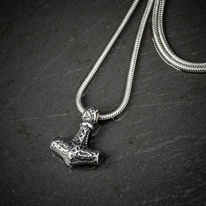 Stainless Steel Ladies Thor's Hammer Necklace-Viking Necklace-Norse Spirit