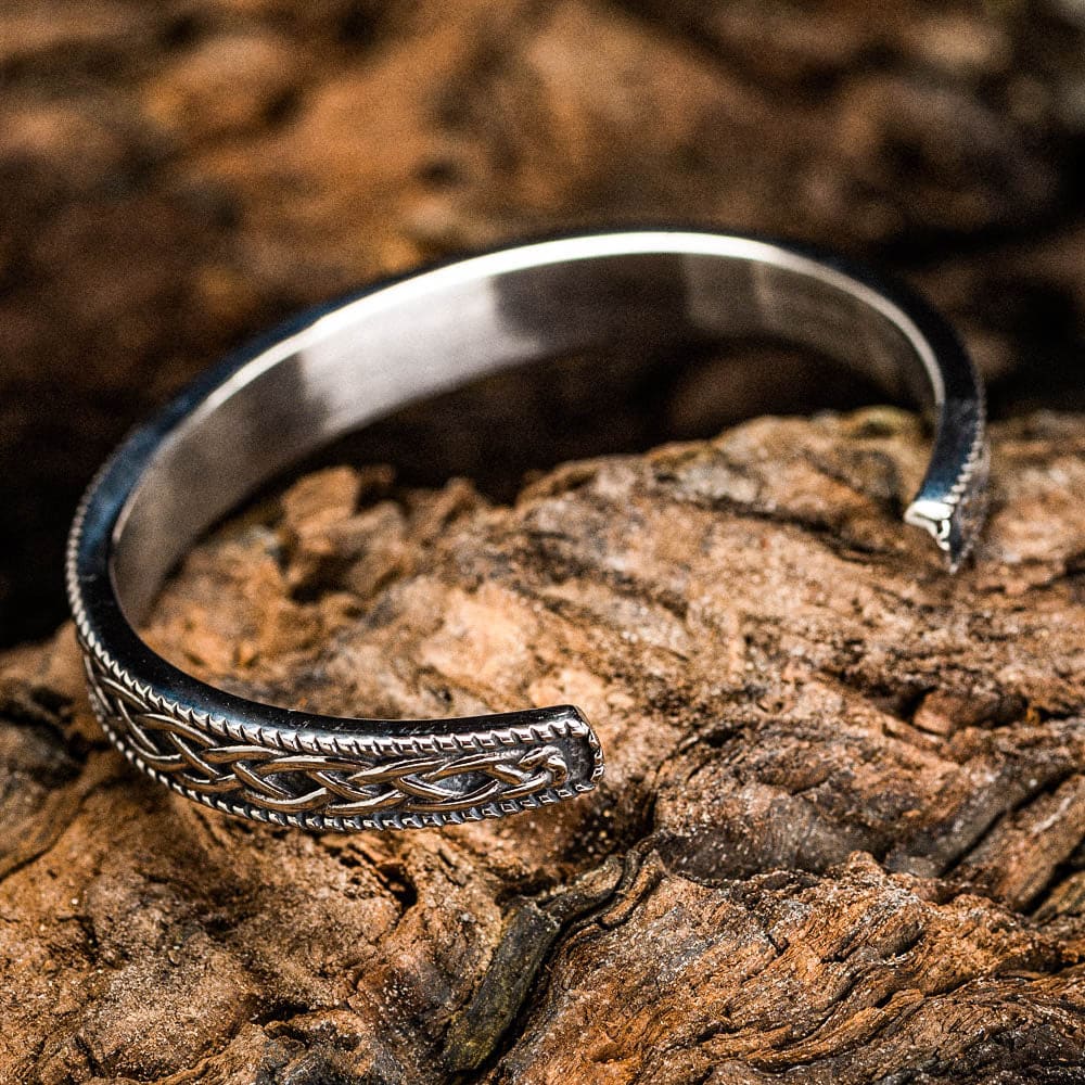 Stainless Steel Ladies Valknut and Rune Bracelet-Viking Bracelet-Norse Spirit