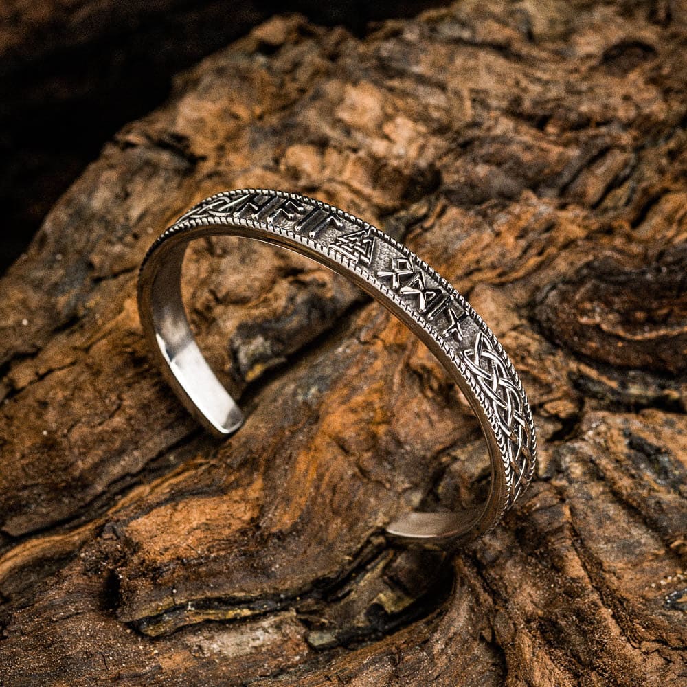 Stainless Steel Ladies Valknut and Rune Bracelet-Viking Bracelet-Norse Spirit