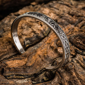 Stainless Steel Ladies Valknut and Rune Bracelet-Viking Bracelet-Norse Spirit
