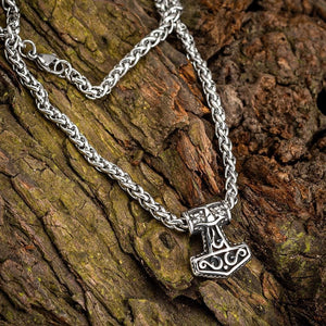 Stainless Steel Miniature Mjolnir Pendant-Viking Necklace-Norse Spirit