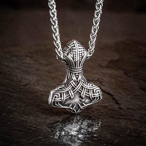 Stainless Steel Mjolnir and Knotwork Necklace-Viking Necklace-Norse Spirit