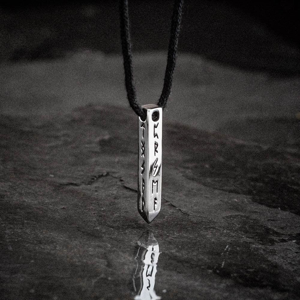 Stainless Steel Obelisk Rune Necklace-Necklaces-Norse Spirit