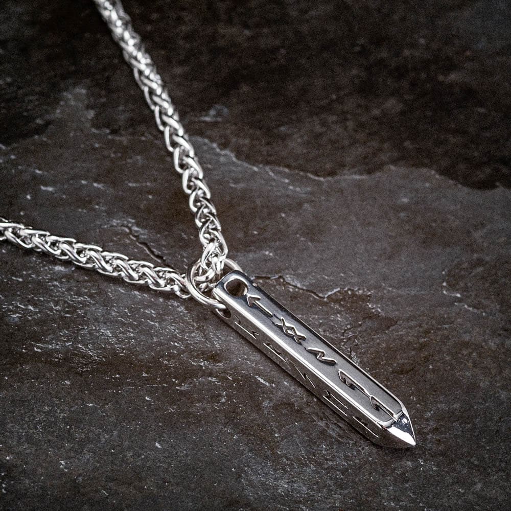 Stainless Steel Obelisk Rune Necklace-Necklaces-Norse Spirit