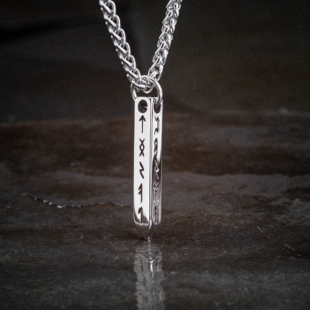 Stainless Steel Obelisk Rune Necklace-Necklaces-Norse Spirit