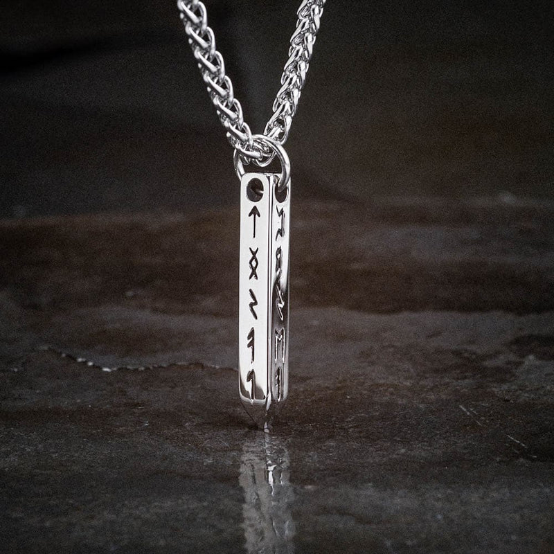 Stainless Steel Obelisk Rune Necklace - Norse Spirit