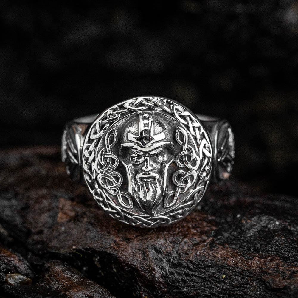 Stainless Steel Odin Head Ring-Viking Ring-Norse Spirit
