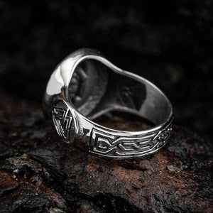 Stainless Steel Odin Head Ring-Viking Ring-Norse Spirit