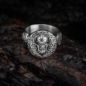 Stainless Steel Odin Head Ring-Viking Ring-Norse Spirit
