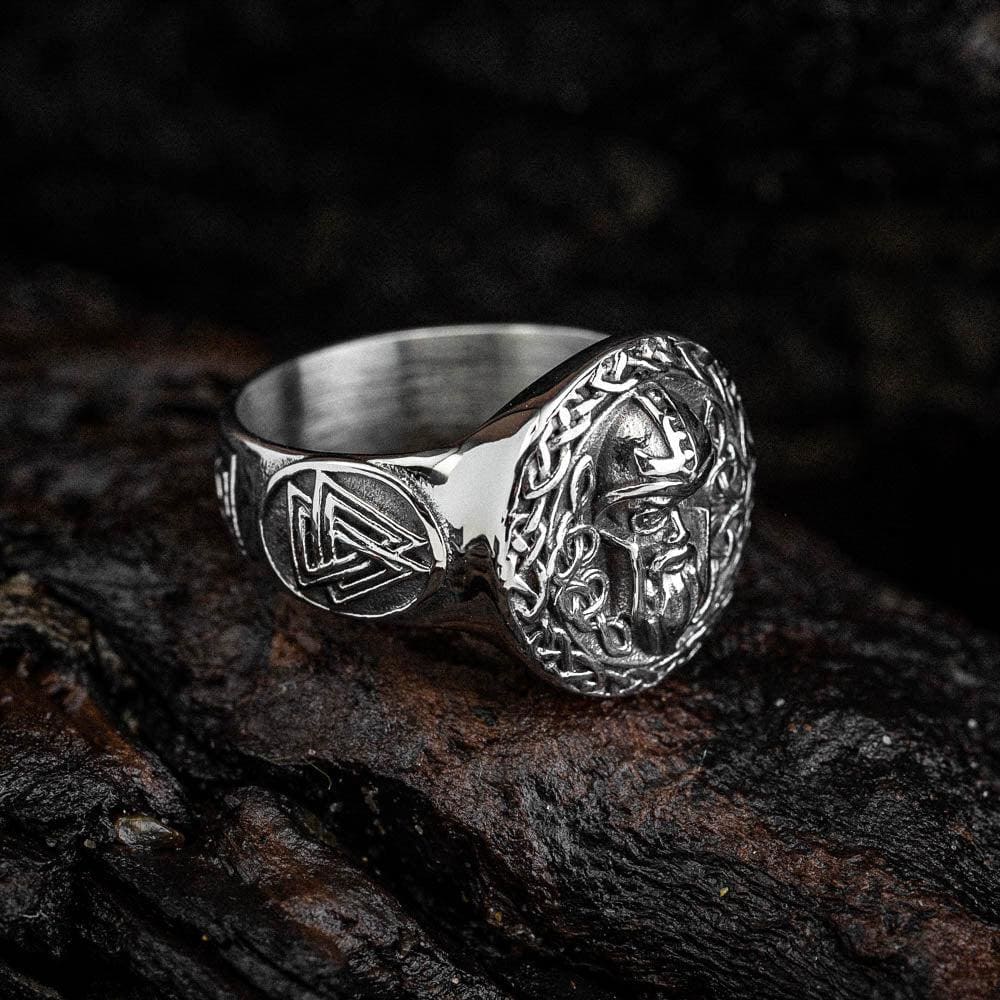 Stainless Steel Odin Head Ring-Viking Ring-Norse Spirit