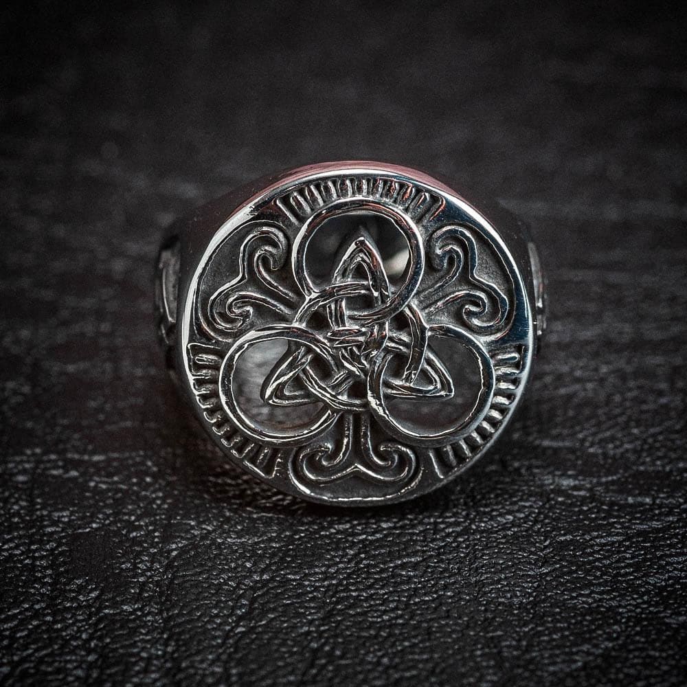 Stainless Steel Open Cut Triskelion Ring-Viking Ring-Norse Spirit