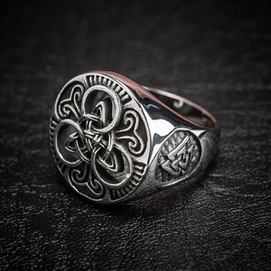 Stainless Steel Open Cut Triskelion Ring-Viking Ring-Norse Spirit