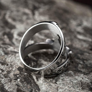 Stainless Steel Open Thor's Hammer Ring-Viking Ring-Norse Spirit