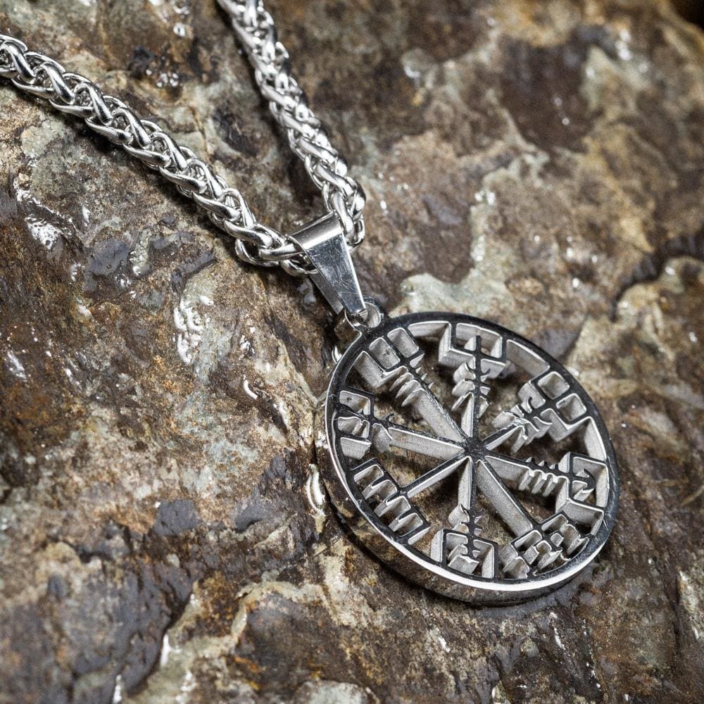 Stainless Steel Open Vegvisir Necklace-Viking Necklace-Norse Spirit