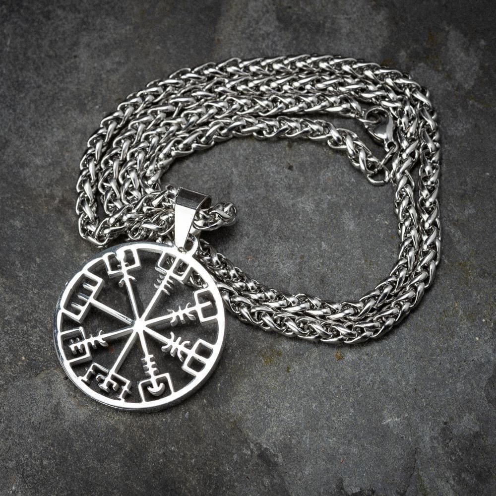 Stainless Steel Open Vegvisir Necklace-Viking Necklace-Norse Spirit