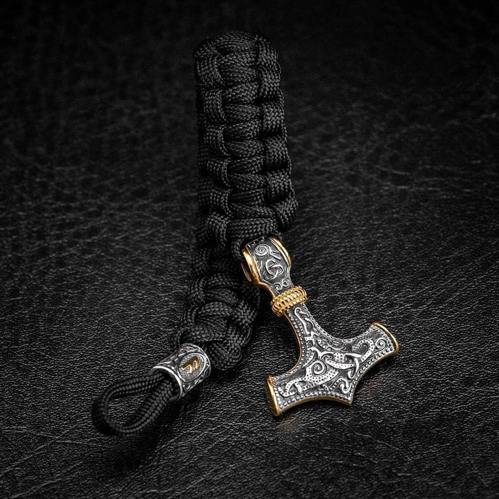 Stainless Steel Paracord and Mjolnir Bracelet-Viking Bracelet-Norse Spirit