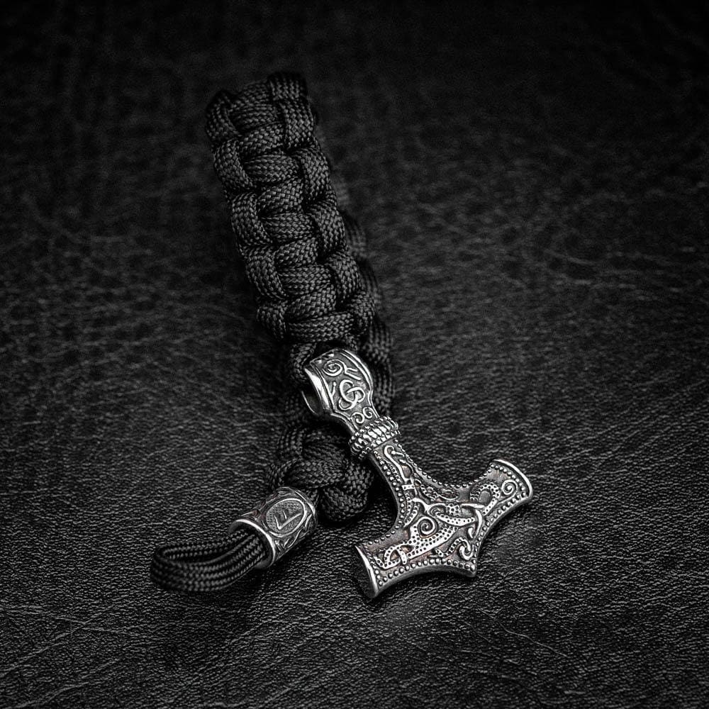 Stainless Steel Paracord and Mjolnir Bracelet-Viking Bracelet-Norse Spirit